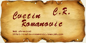Cvetin Romanović vizit kartica